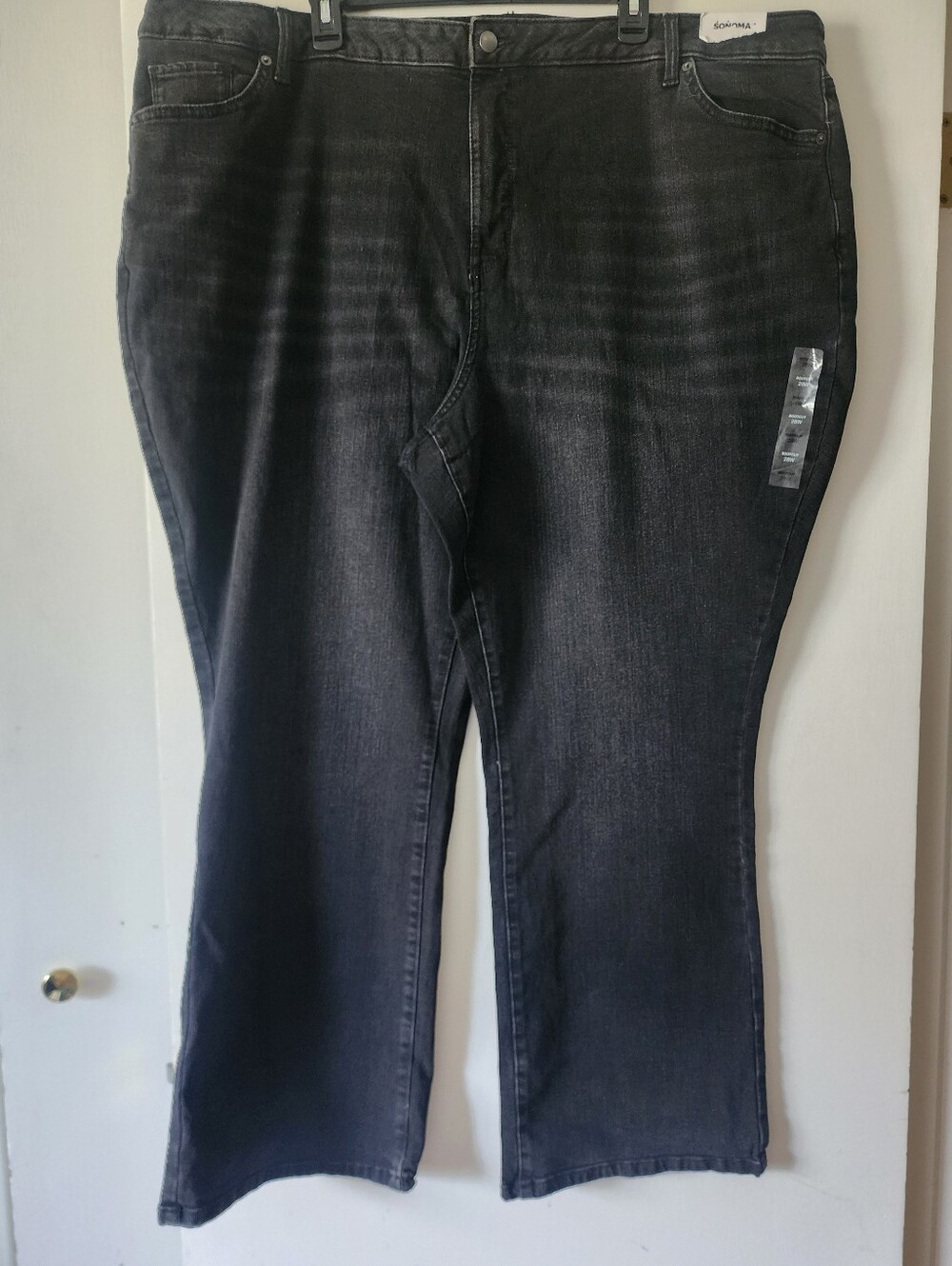 Sonoma Goods for Life Womens Black Denim Bootcut Jeans 5-Pocket Plus Size 28W